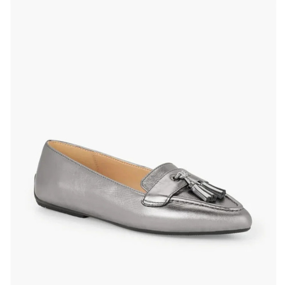 Talbots Francesca Tasseled Metallic Leather Driving Flats - Picture 3 of 5